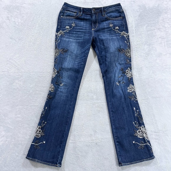 DRIFTWOOD Denim - Driftwood Kelly Jeans Women's 30x33 Boot Cut Floral Embroidered Blue
